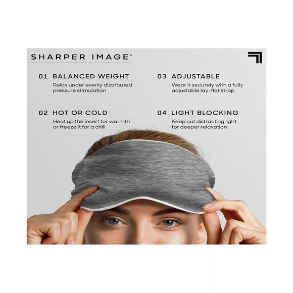 Sharper Image Comfort Eye Mask Weighted Gray Hot Cold inserts - Picture 3 of 4